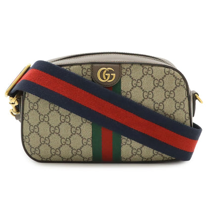 Gucci Ophidia GG Supreme Small Cross Belt Bag 2-Way Clutch Beige Mocha Brown