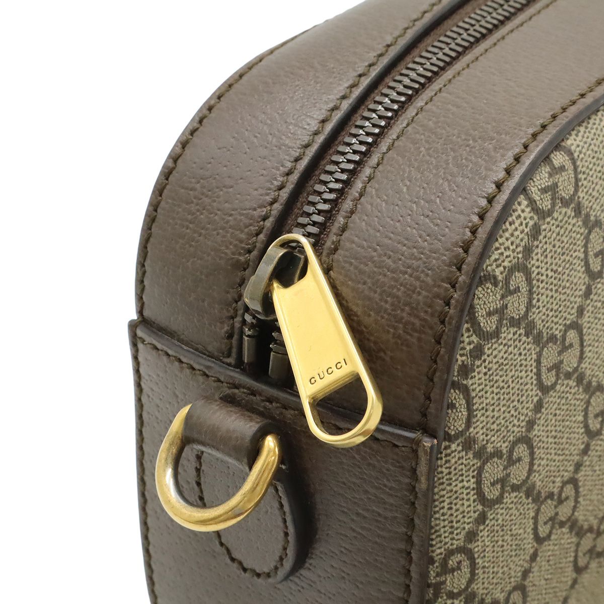 Gucci Ophidia GG Supreme Small Cross Belt Bag 2-Way Clutch Beige Mocha Brown — view 6