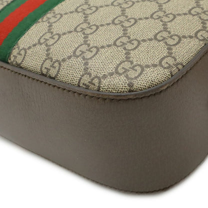 Gucci Ophidia GG Supreme Small Cross Belt Bag 2-Way Clutch Beige Mocha Brown — view 3