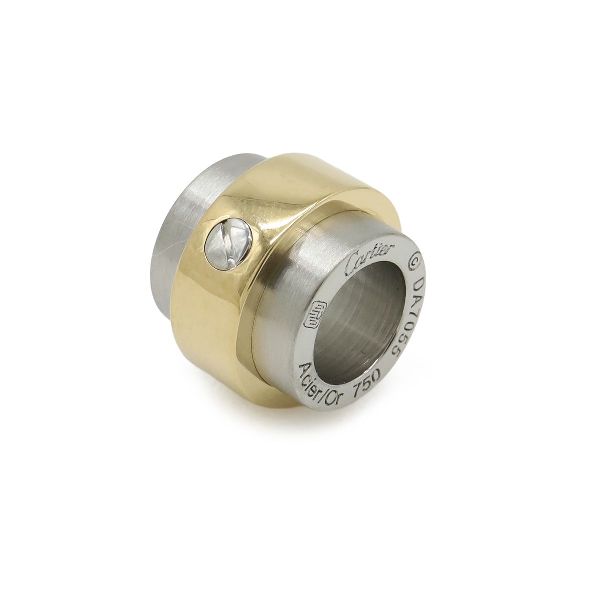 Cartier Santos 100 Pendant Top Head Charm 18k Yellow Gold SS Stainless Steel