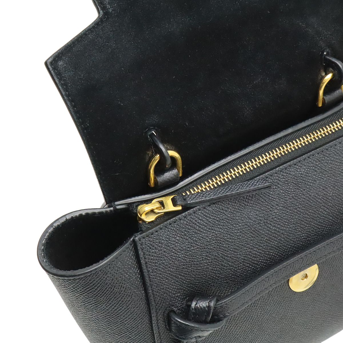 Celine Belt Bag Nano 2-Way Crossbody Leather Black Gold — view 5