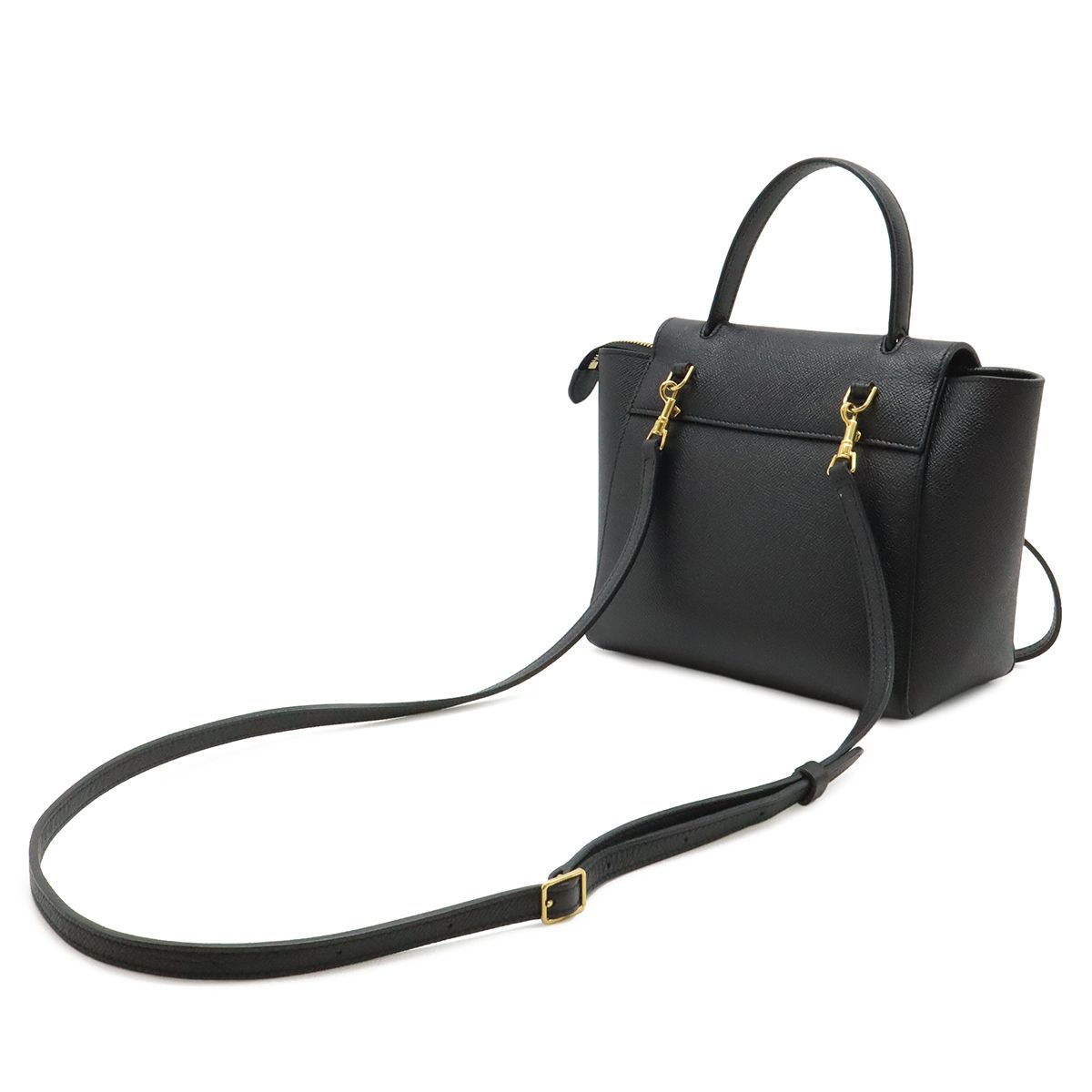 Celine Belt Bag Nano 2-Way Crossbody Leather Black Gold — view 2