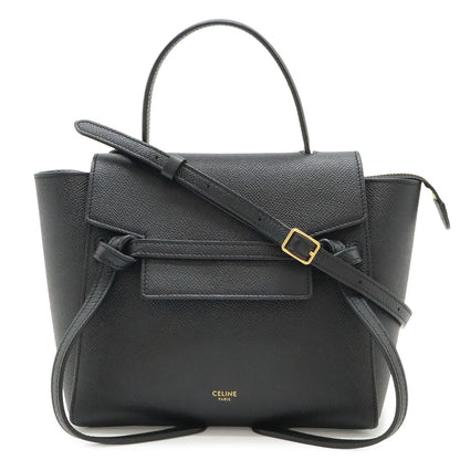 Celine Belt Bag Nano 2-Way Crossbody Leather Black Gold