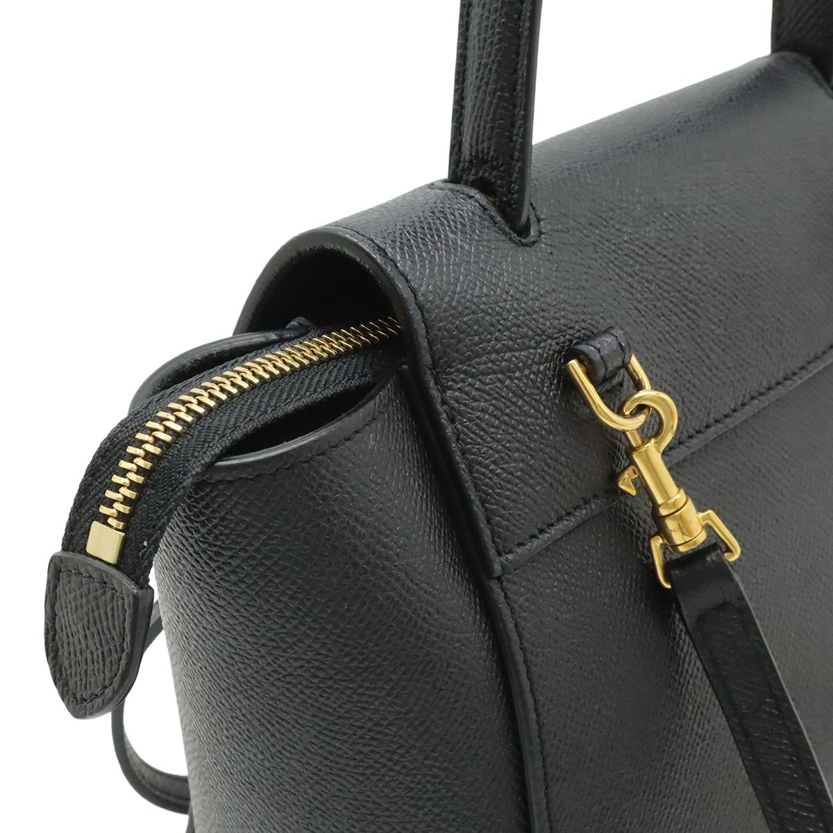 Celine Belt Bag Nano 2-Way Crossbody Leather Black Gold — view 7