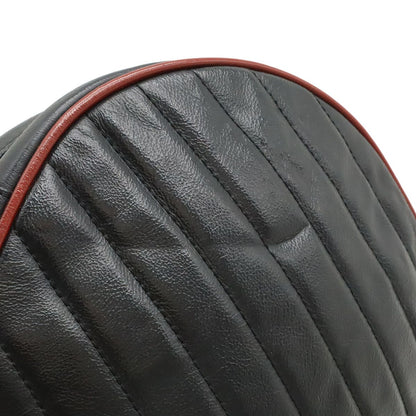 Gucci GG Marmont Round Mini Shoulder Bag Chain Quilted Leather Black Red Gold — view 9