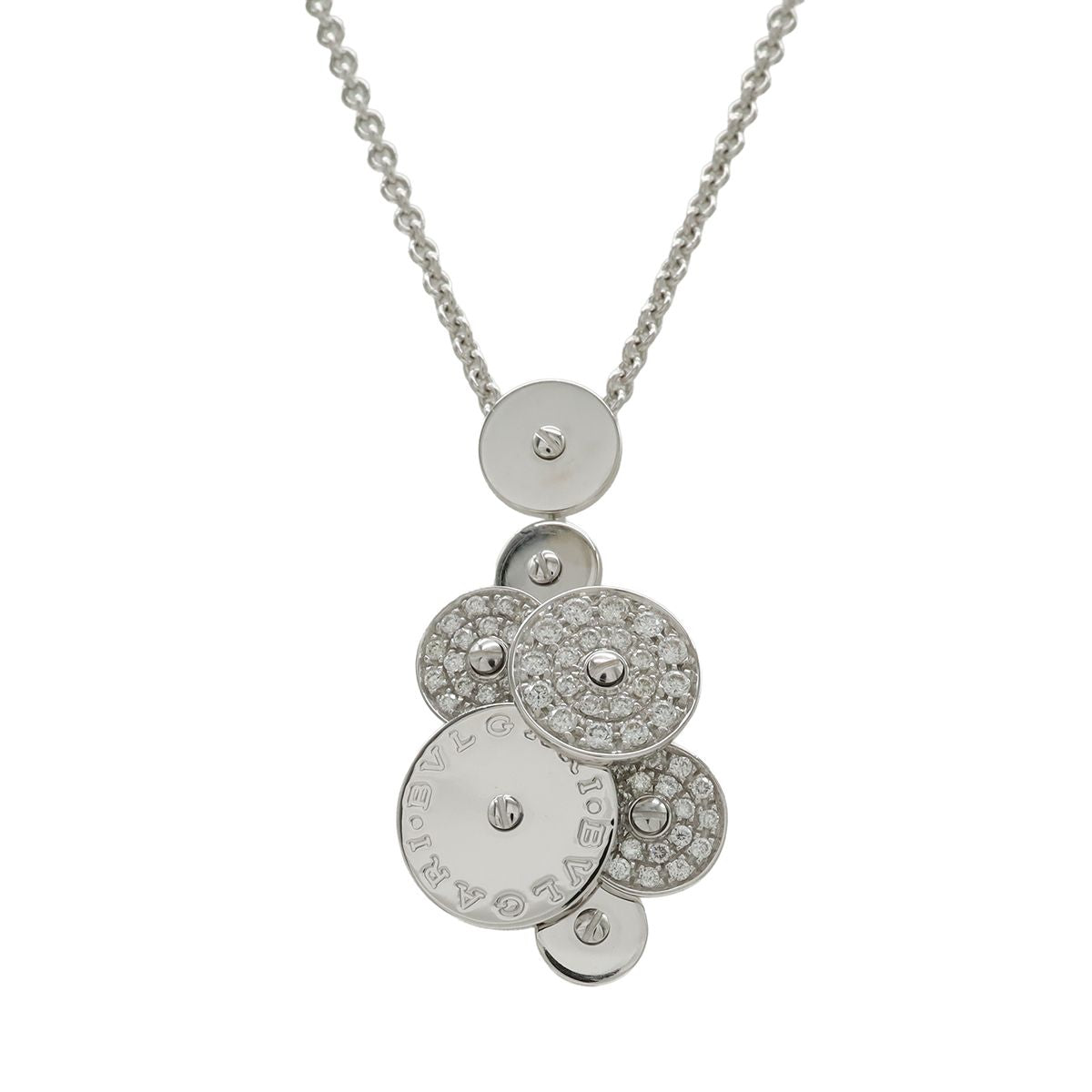 Bvlgari Chikladi Necklace Pendant 18k White Gold Diamond