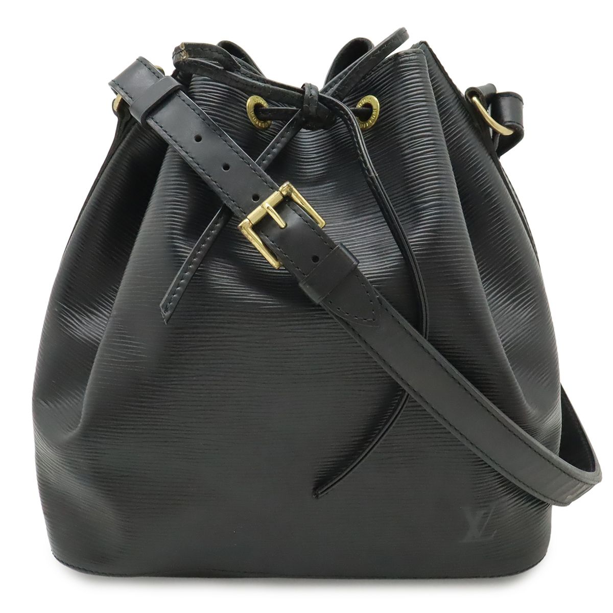 Louis Vuitton Epi Petit Noir Shoulder Bag Drawstring Black
