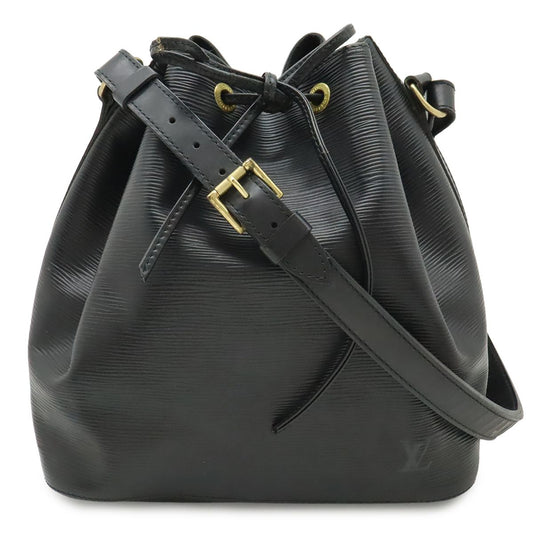 Louis Vuitton Epi Petit Noir Shoulder Bag Drawstring Black