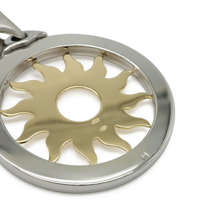 Bvlgari Tondosan Sun Motif Pendant Head Top Charm 18k Yellow Gold SS — view 4
