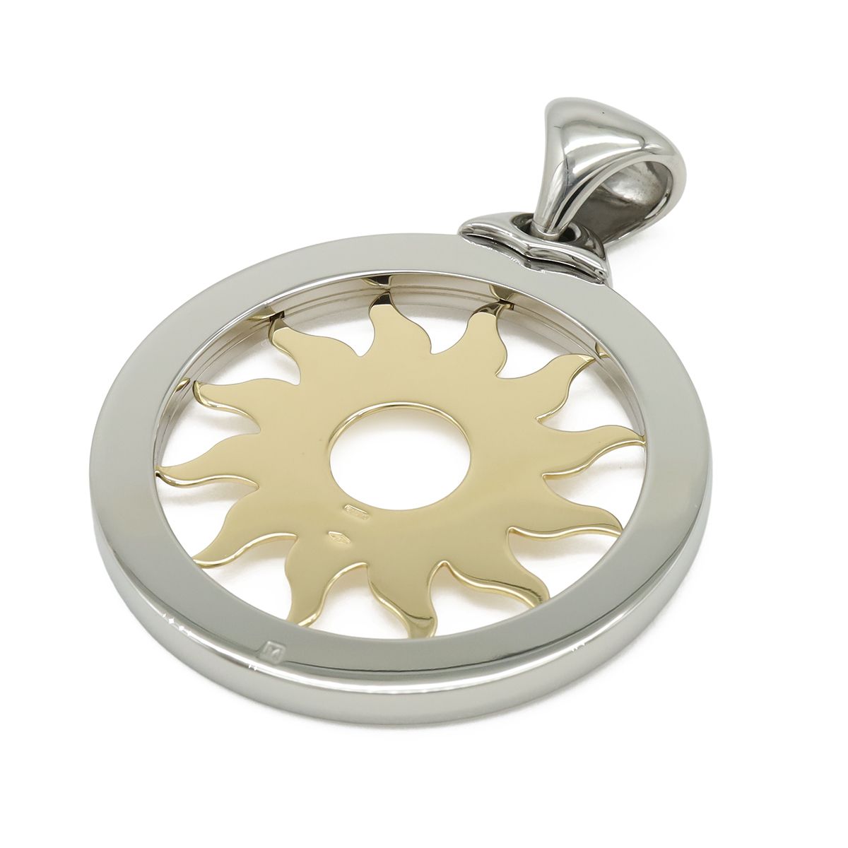 Bvlgari Tondosan Sun Motif Pendant Head Top Charm 18k Yellow Gold SS — view 2
