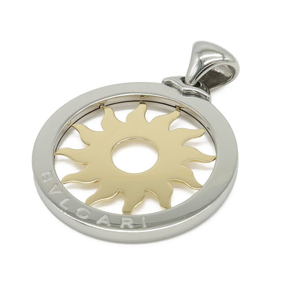 Bvlgari Tondosan Sun Motif Pendant Head Top Charm 18k Yellow Gold SS