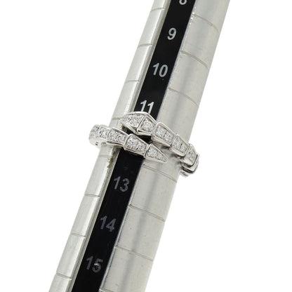 Bvlgari Serpenti Viper Ring Single Coil Pave Diamond 18k White Gold — view 5
