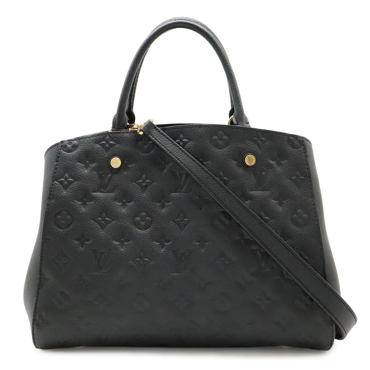 Louis Vuitton Monogram Empreinte Montaigne MM 2-Way Shoulder Bag Noir Black
