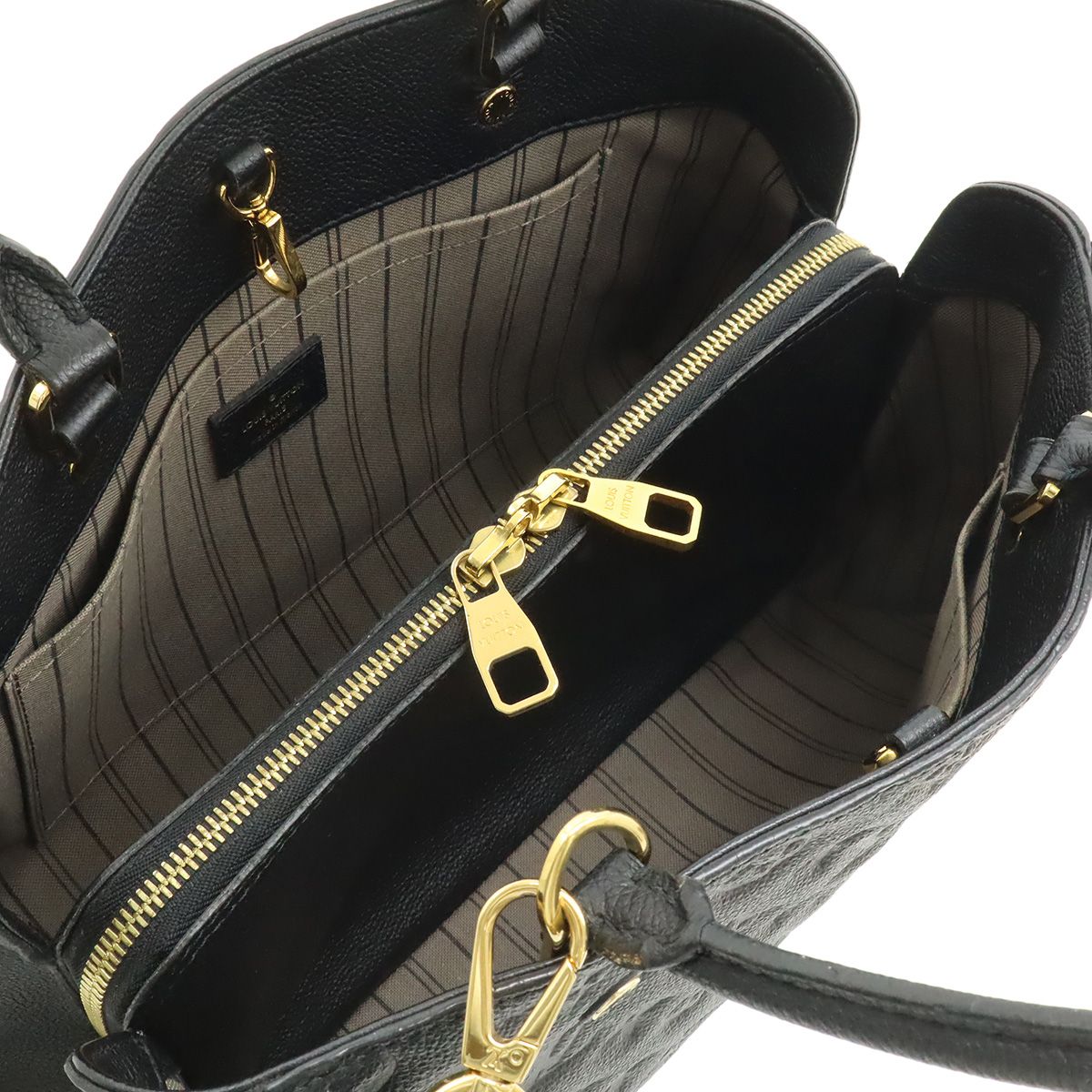 Louis Vuitton Monogram Empreinte Montaigne MM 2-Way Shoulder Bag Noir Black — view 6