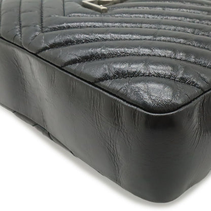 Saint Laurent Paris Yves Camera Bag Pochette Leather Black Silver — view 3