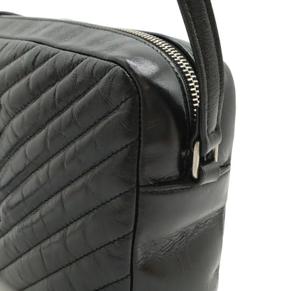 Saint Laurent Paris Yves Camera Bag Pochette Leather Black Silver — view 4