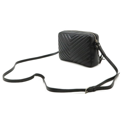 Saint Laurent Paris Yves Camera Bag Pochette Leather Black Silver — view 2