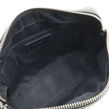 Saint Laurent Paris Yves Camera Bag Pochette Leather Black Silver — view 7