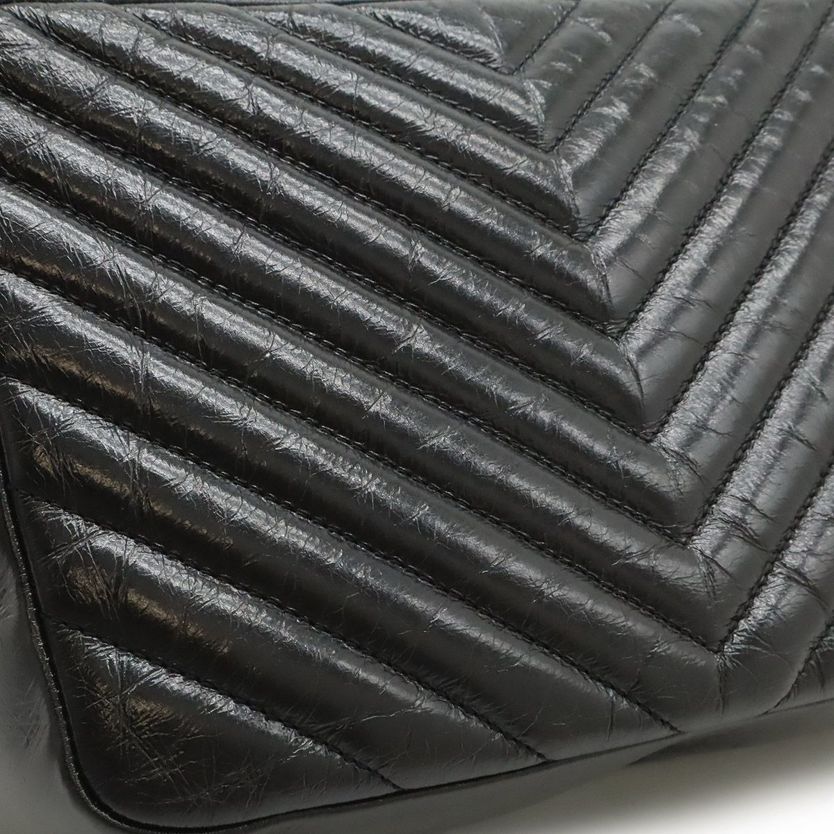 Saint Laurent Paris Yves Camera Bag Pochette Leather Black Silver — view 8