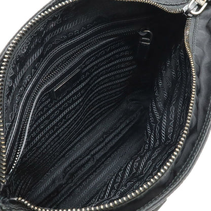 Prada Shoulder Bag Crossbody Nylon Leather Nero Black Silver Overseas Boutique — view 5