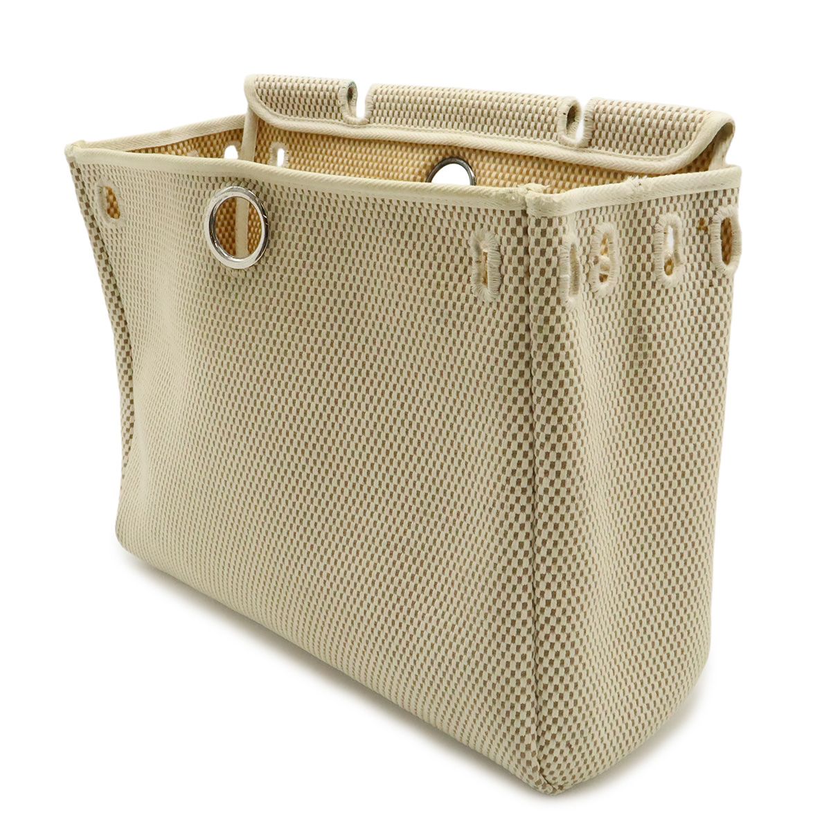 Hermes Herbag PM 2-Way Shoulder Bag Toile Officier GM Black Beige — view 9