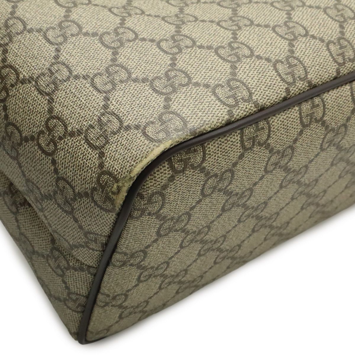 Gucci GG Supreme Tote Large 2-Way Shoulder Bag Crossbody Leather Beige Dark — view 3