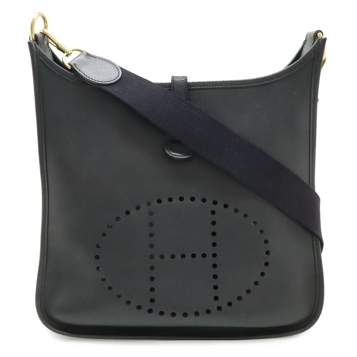 Hermes Evelyne I 1 PM Shoulder Bag Veau Epsom Black Silver