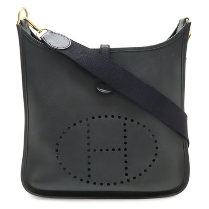 Hermes Evelyne I 1 PM Shoulder Bag Veau Epsom Black Silver