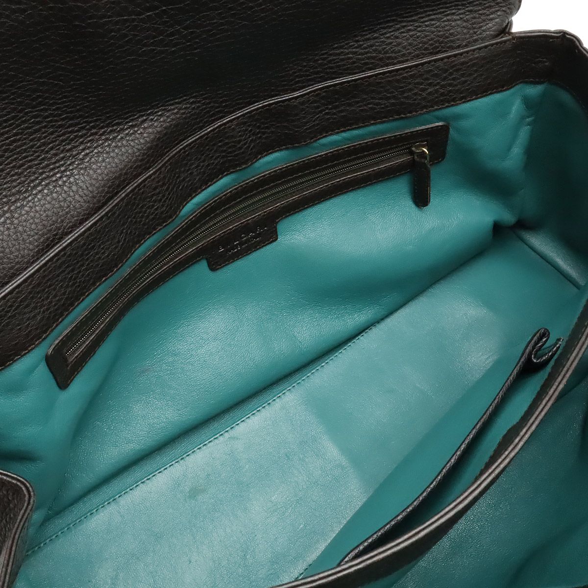 Bvlgari Twist Tote Shoulder Bag Leather Dark Brown Gold — view 8
