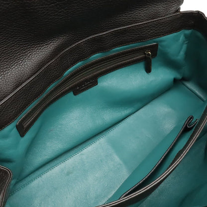 Bvlgari Twist Tote Shoulder Bag Leather Dark Brown Gold — view 8