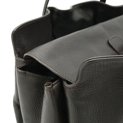 Bvlgari Twist Tote Shoulder Bag Leather Dark Brown Gold — view 6