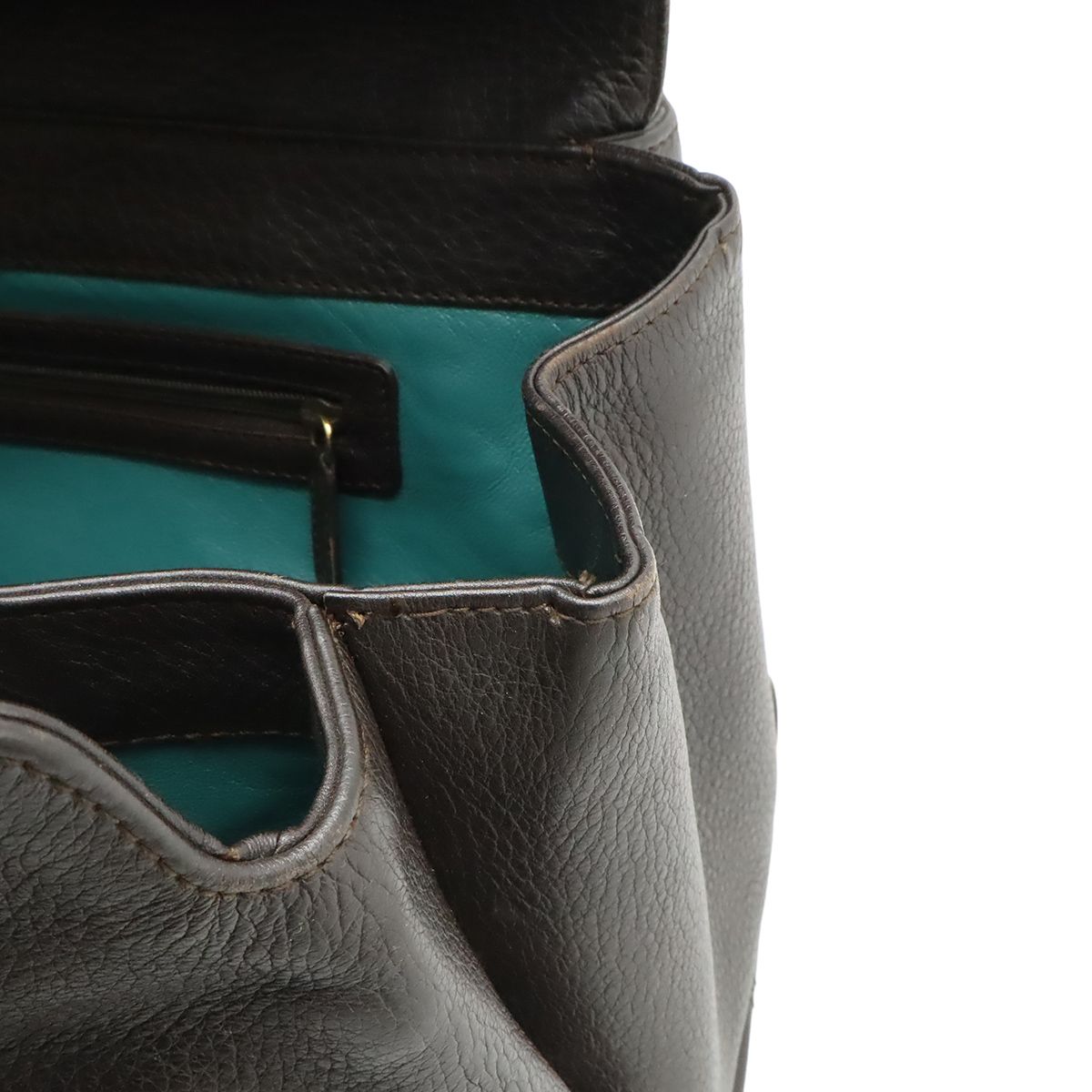 Bvlgari Twist Tote Shoulder Bag Leather Dark Brown Gold — view 9