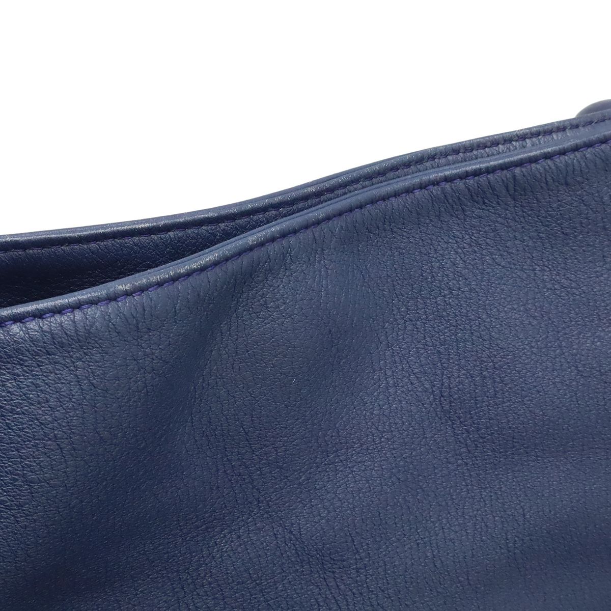 Loewe Flamenco Hobo Anagram Shoulder Bag Semi Leather Navy — view 7