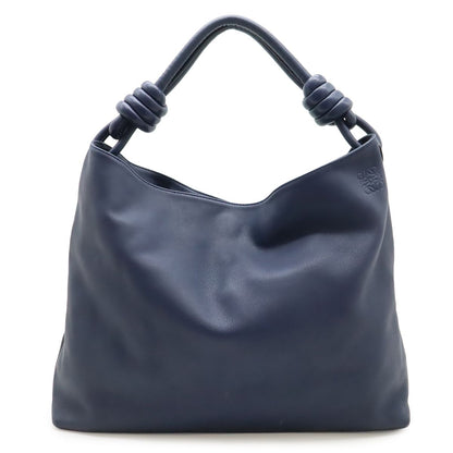 Loewe Flamenco Hobo Anagram Shoulder Bag Semi Leather Navy