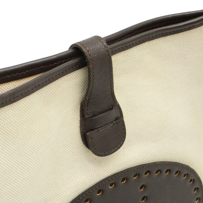Hermes Evelyne GM I 1 Shoulder Bag Crossbody Toile Ash Leather Natural Dark — view 8