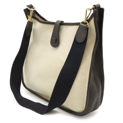 Hermes Evelyne GM I 1 Shoulder Bag Crossbody Toile Ash Leather Natural Dark — view 2
