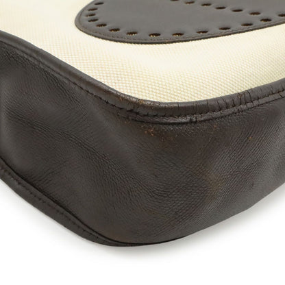 Hermes Evelyne GM I 1 Shoulder Bag Crossbody Toile Ash Leather Natural Dark — view 6