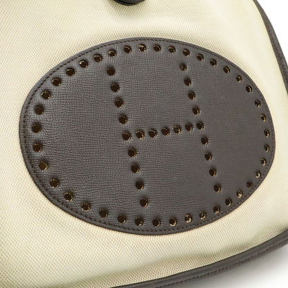 Hermes Evelyne GM I 1 Shoulder Bag Crossbody Toile Ash Leather Natural Dark — view 9