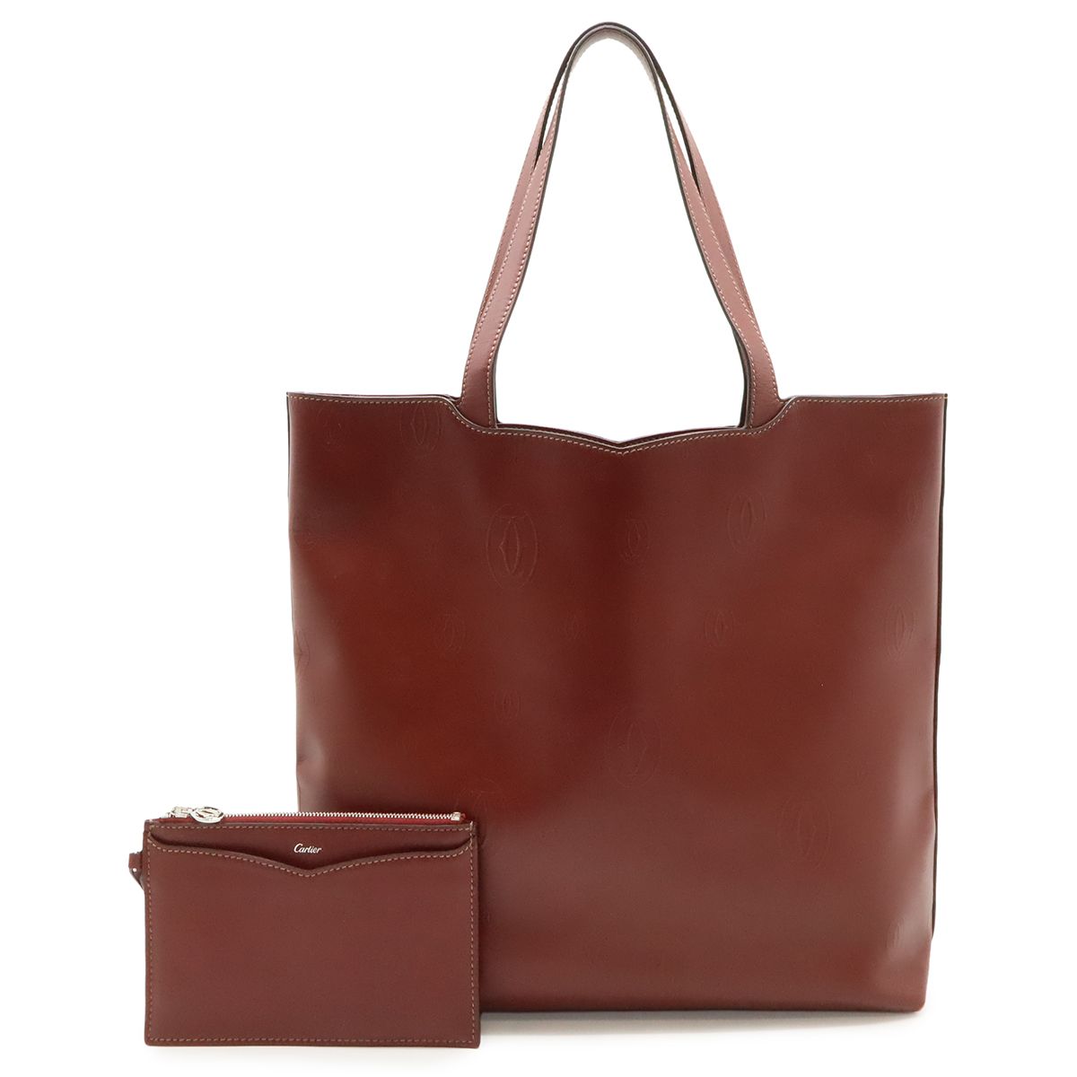 Cartier Happy Birthday CC Logo Tote Shoulder Bag with Leather Bordeaux Pouch