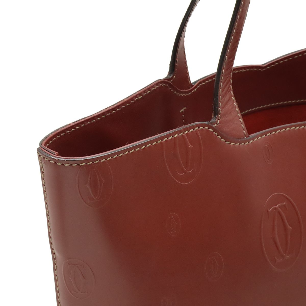 Cartier Happy Birthday CC Logo Tote Shoulder Bag with Leather Bordeaux Pouch — view 5