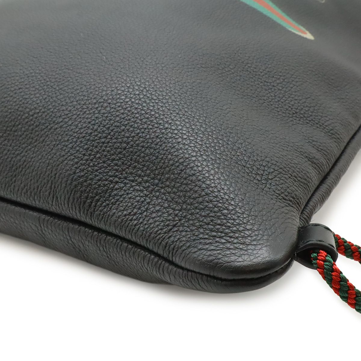 Gucci Print Drawstring Backpack 2-Way Tote Leather Black — view 3