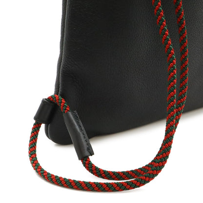 Gucci Print Drawstring Backpack 2-Way Tote Leather Black — view 5