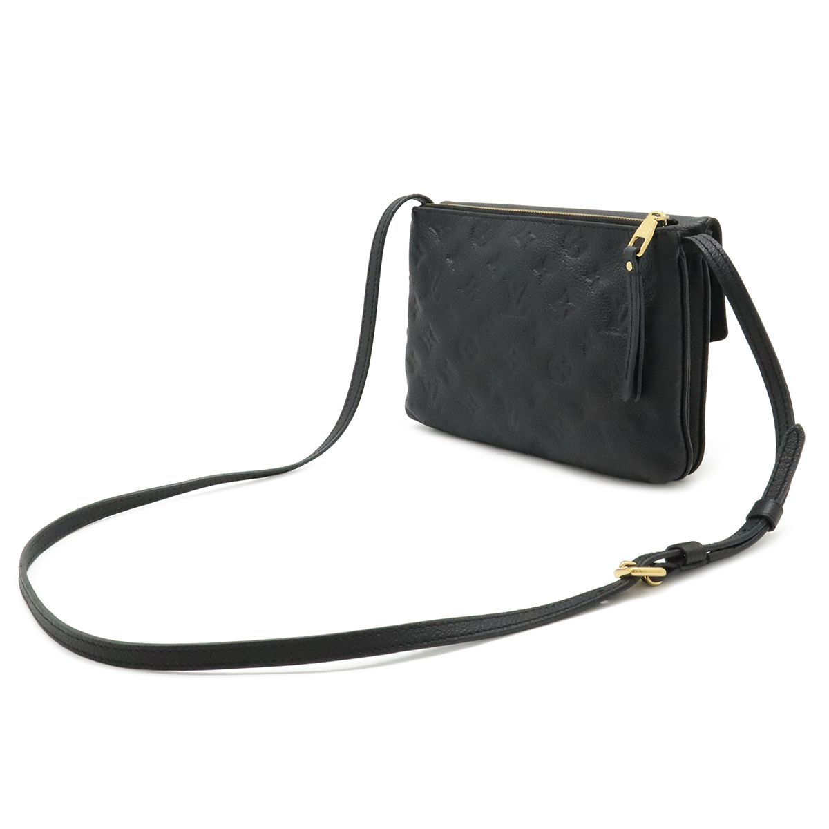 Louis Vuitton Monogram Empreinte Twice Shoulder Bag Pochette Noir Black Gold — view 2