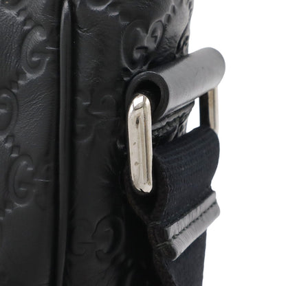 Gucci Guccissima Sherry Line Shoulder Bag Rubber Coating Leather Black Silver — view 7