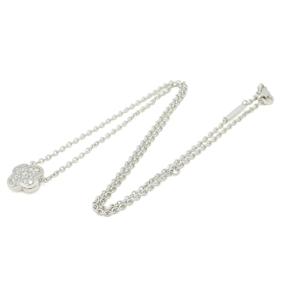 Van Cleef & Arpels Pure Alhambra Necklace Pendant 18k White Gold Diamond — view 2