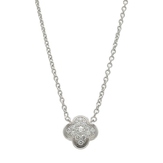 Van Cleef & Arpels Pure Alhambra Necklace Pendant 18k White Gold Diamond