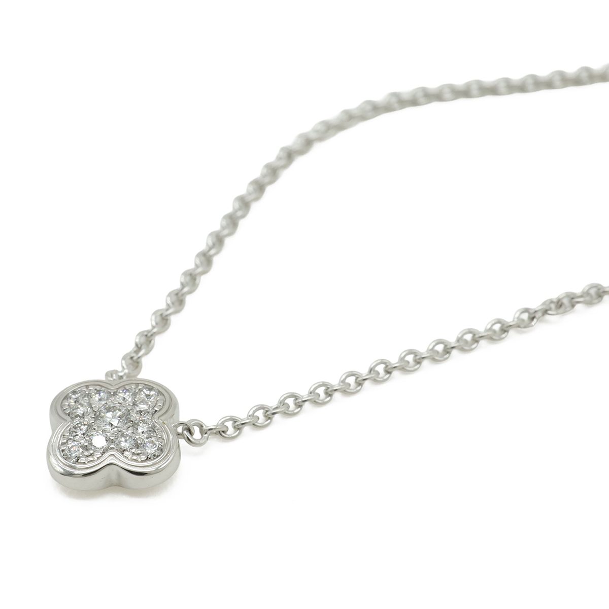 Van Cleef & Arpels Pure Alhambra Necklace Pendant 18k White Gold Diamond — view 3