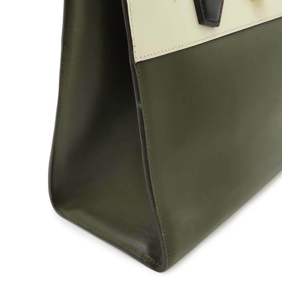 Louis Vuitton City Steamer MM 2-Way Shoulder Bag Bicolor Leather Khaki Ivory — view 7