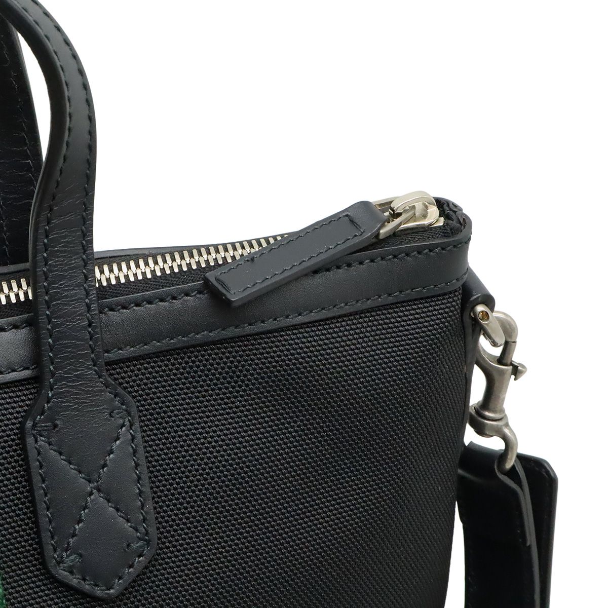 Gucci Web Stripe Sherry Line Tote 2-Way Shoulder Bag Nylon Canvas Black — view 5