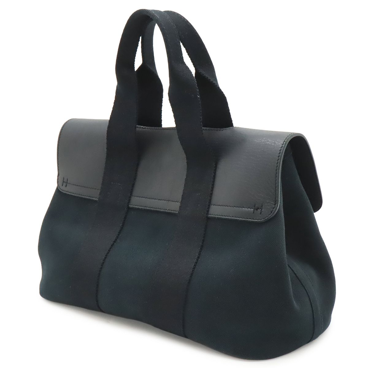 Hermes Valparaiso PM Tote Toilet Blanc Leather Black Silver Pouch Out of Stock — view 2